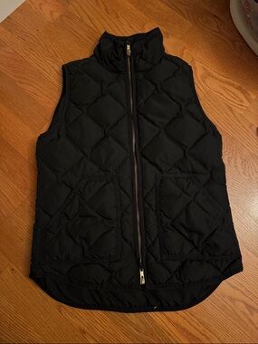 J. Crew Factory Black Quilted Puffer Vest - Sleeveless